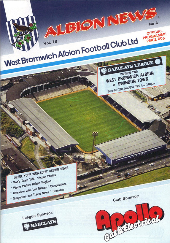 <b>Saturday, August 29, 1987</b><br />vs. West Bromwich Albion (Away)